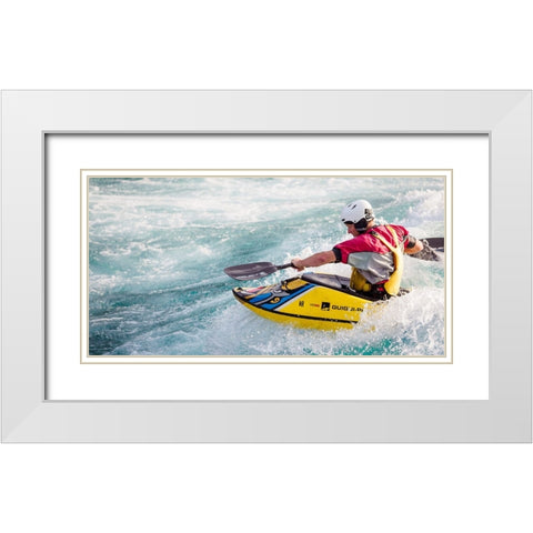 Action In Water White Modern Wood Framed Art Print with Double Matting by Grop, Serge