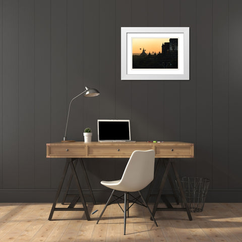 Sunrise in Bagan White Modern Wood Framed Art Print with Double Matting by Tagliarino, Marco