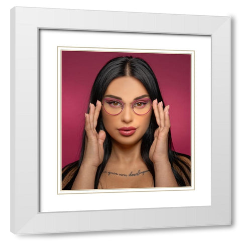 Eyewear Makeup White Modern Wood Framed Art Print with Double Matting by Rozenberg Sherez, Ifat