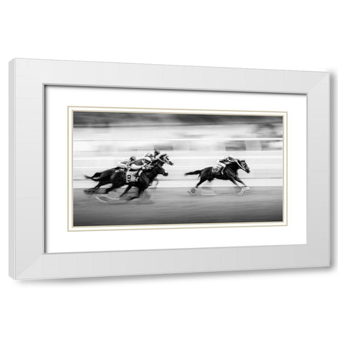 Taking the Lead White Modern Wood Framed Art Print with Double Matting by Zhou, Steven