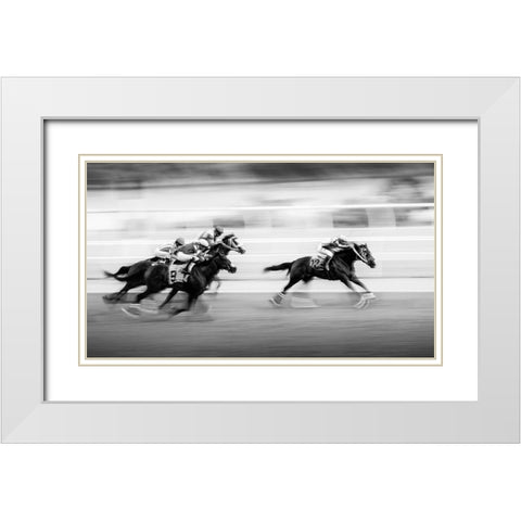 Taking the Lead White Modern Wood Framed Art Print with Double Matting by Zhou, Steven