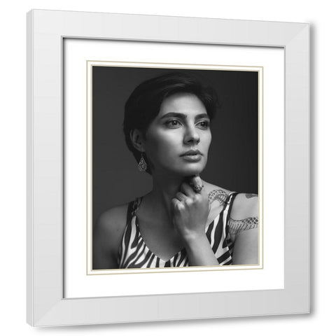 Maria White Modern Wood Framed Art Print with Double Matting by Shiki, Shizuo