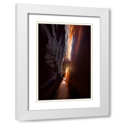 Rock And Hard Place White Modern Wood Framed Art Print with Double Matting by Fan, John