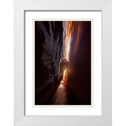 Rock And Hard Place White Modern Wood Framed Art Print with Double Matting by Fan, John