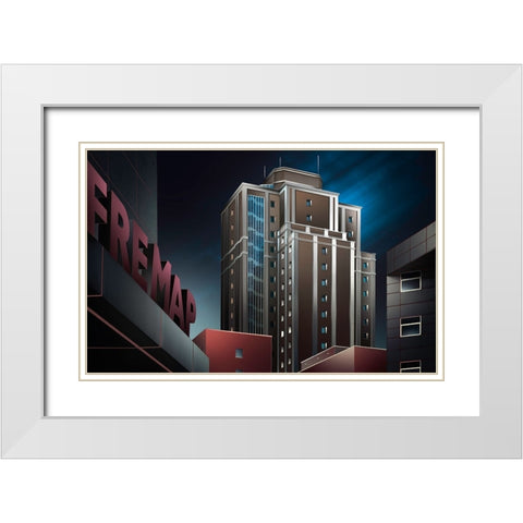 Hospital Xeral White Modern Wood Framed Art Print with Double Matting by Otero Sobrino, Dani