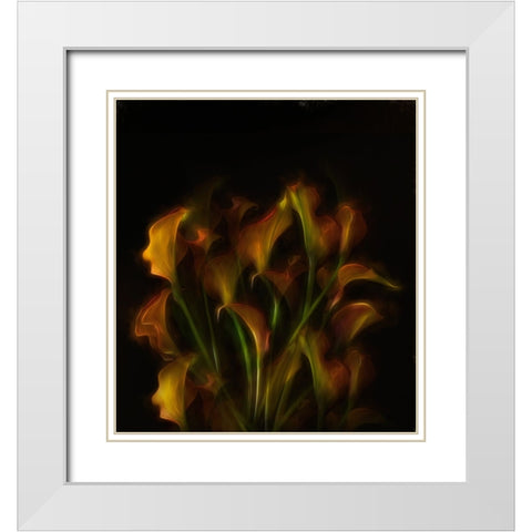 Flower Power. White Modern Wood Framed Art Print with Double Matting by Dingemans, Saskia