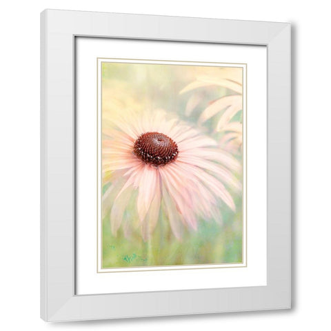 Peachy White Modern Wood Framed Art Print with Double Matting by Parker, Jacky