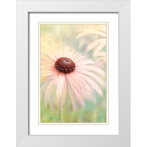 Peachy White Modern Wood Framed Art Print with Double Matting by Parker, Jacky