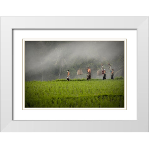 Preparation Before Performing White Modern Wood Framed Art Print with Double Matting by Achmad, Indra