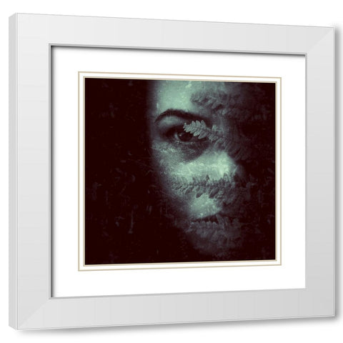 The Fern White Modern Wood Framed Art Print with Double Matting by Aurelian