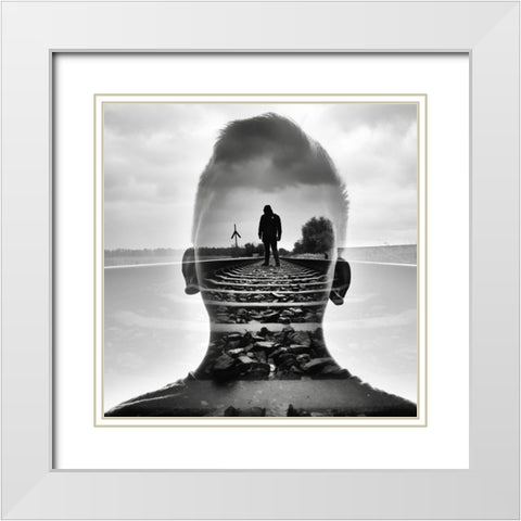 Always By Your Side White Modern Wood Framed Art Print with Double Matting by Kuavi, Robert