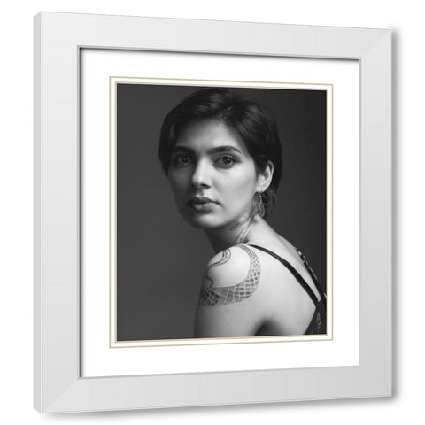 Maria White Modern Wood Framed Art Print with Double Matting by Shiki, Shizuo