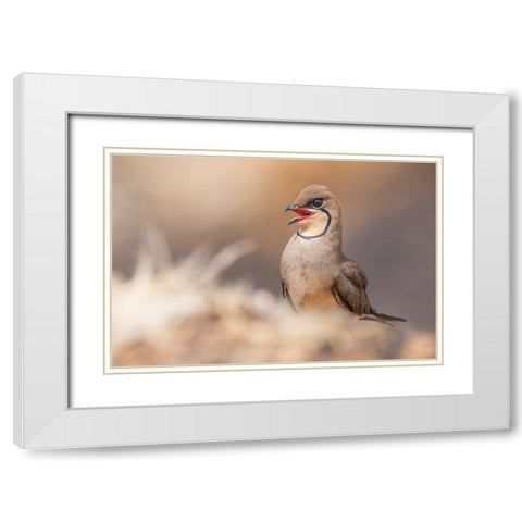 Red Lips.! White Modern Wood Framed Art Print with Double Matting by Elkahlawi, Ahmed