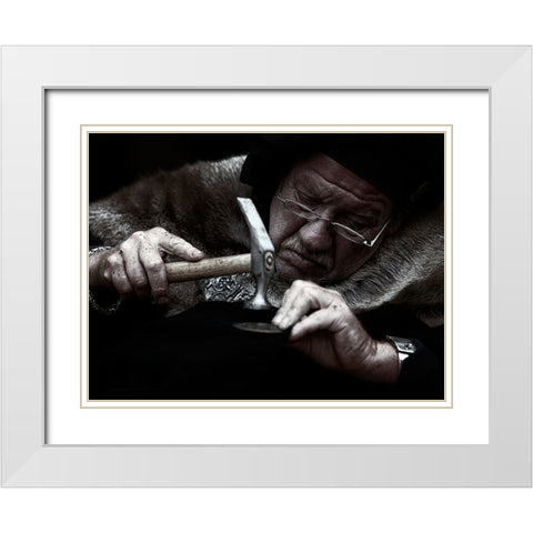 The Old Craftsman White Modern Wood Framed Art Print with Double Matting by Groth, Martin