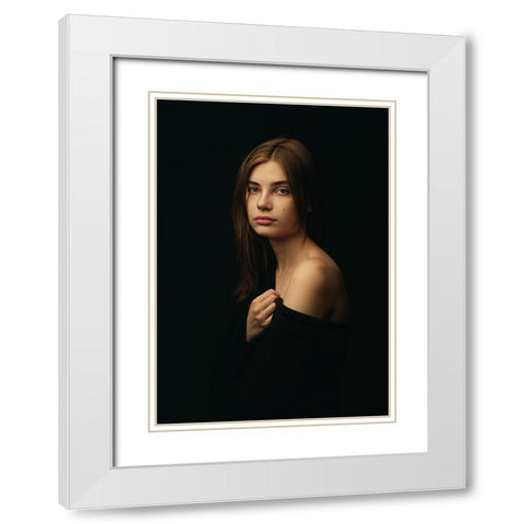 Elizabet White Modern Wood Framed Art Print with Double Matting by Khalemsky, Sergey