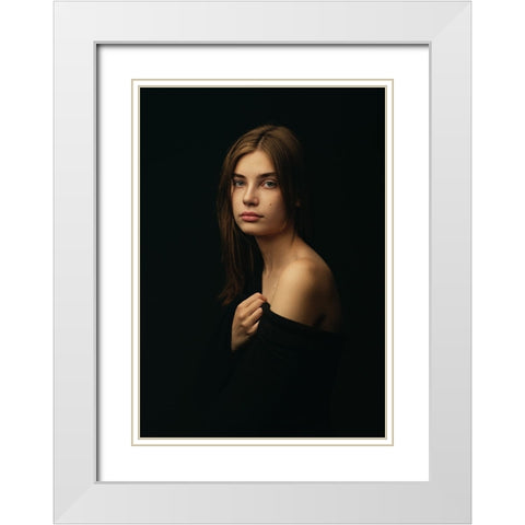 Elizabet White Modern Wood Framed Art Print with Double Matting by Khalemsky, Sergey