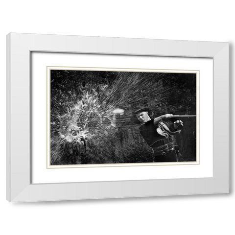 Magical Whip White Modern Wood Framed Art Print with Double Matting by Chang, Jiangping