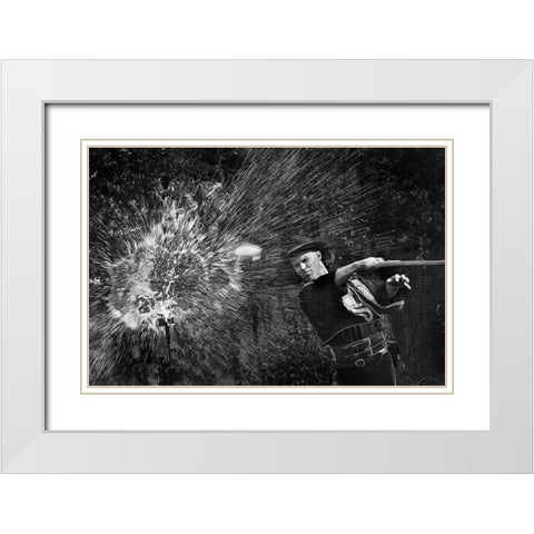 Magical Whip White Modern Wood Framed Art Print with Double Matting by Chang, Jiangping