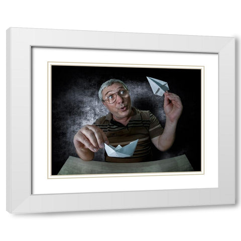 In The Minds Of Children White Modern Wood Framed Art Print with Double Matting by Dan, Udrea