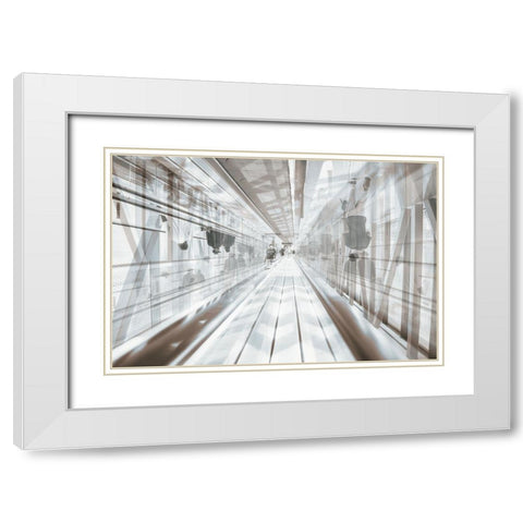 Metro Station White Modern Wood Framed Art Print with Double Matting by Alsharif, Yahia