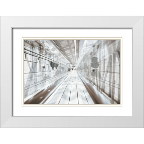 Metro Station White Modern Wood Framed Art Print with Double Matting by Alsharif, Yahia