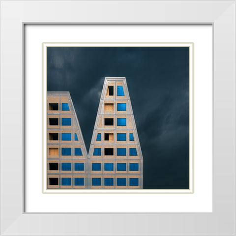 Under Construction White Modern Wood Framed Art Print with Double Matting by Huybrighs, Marc