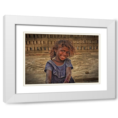 Laughter Is The Best Medicine White Modern Wood Framed Art Print with Double Matting by Das, Mousumi