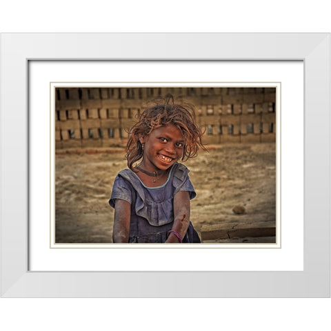 Laughter Is The Best Medicine White Modern Wood Framed Art Print with Double Matting by Das, Mousumi