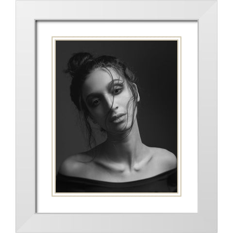 Leaa White Modern Wood Framed Art Print with Double Matting by Shiki, Shizuo