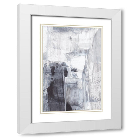 Abstract Texture No 1 White Modern Wood Framed Art Print with Double Matting by Uplusmestudio