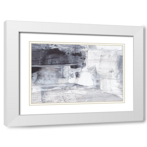 Abstract Texture No 1 White Modern Wood Framed Art Print with Double Matting by Uplusmestudio