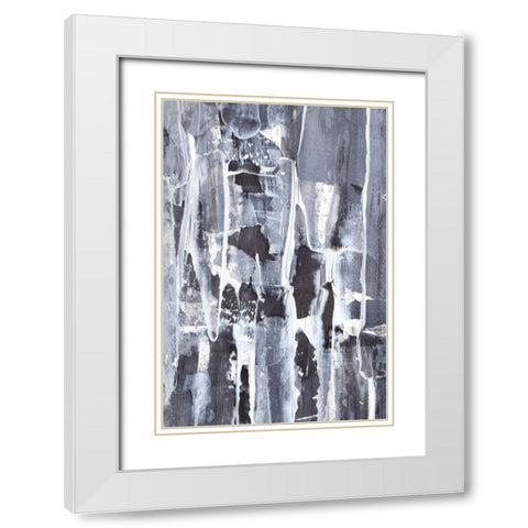 Abstract Texture No 3 White Modern Wood Framed Art Print with Double Matting by Uplusmestudio