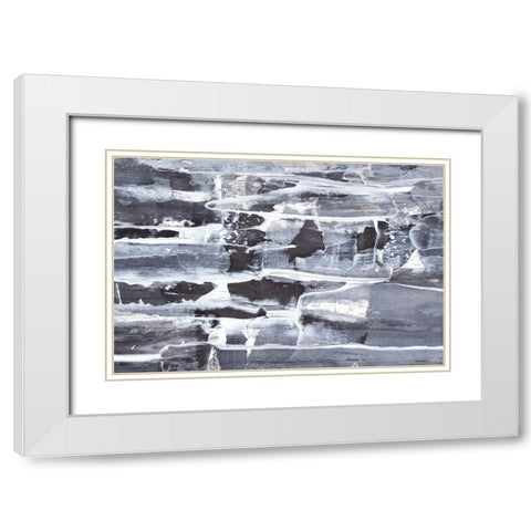 Abstract Texture No 3 White Modern Wood Framed Art Print with Double Matting by Uplusmestudio