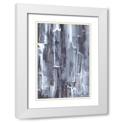 Abstract Texture No 4 White Modern Wood Framed Art Print with Double Matting by Uplusmestudio