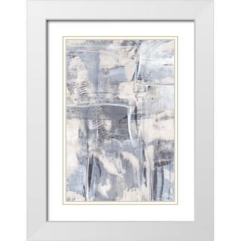 Abstract Texture No 5 White Modern Wood Framed Art Print with Double Matting by Uplusmestudio
