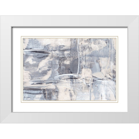 Abstract Texture No 5 White Modern Wood Framed Art Print with Double Matting by Uplusmestudio