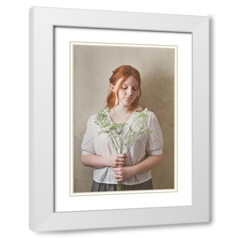 Simply Red White Modern Wood Framed Art Print with Double Matting by Franke, Ruth