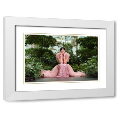 Beauty In The Garden White Modern Wood Framed Art Print with Double Matting by Belal, Ahmad