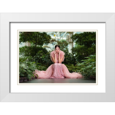 Beauty In The Garden White Modern Wood Framed Art Print with Double Matting by Belal, Ahmad