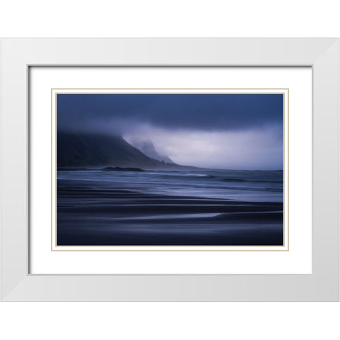 Beach White Modern Wood Framed Art Print with Double Matting by Li, Yongnan