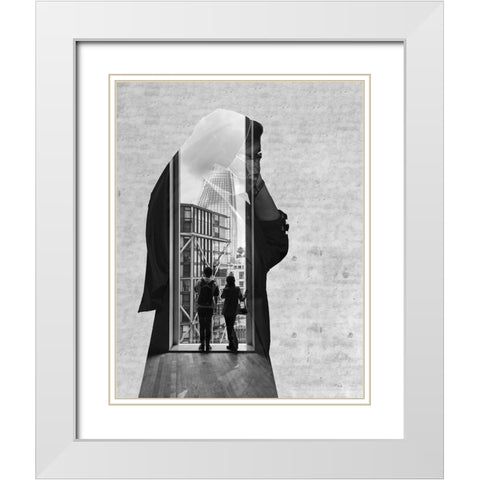 Project Double Exposure 04 White Modern Wood Framed Art Print with Double Matting by Agius, Martin
