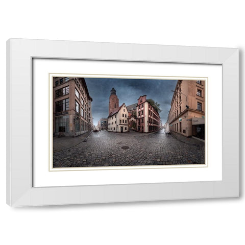 After Rain White Modern Wood Framed Art Print with Double Matting by Derangowski, Lukasz