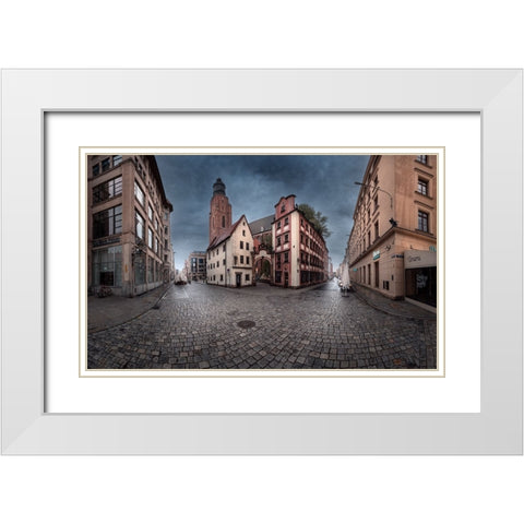 After Rain White Modern Wood Framed Art Print with Double Matting by Derangowski, Lukasz
