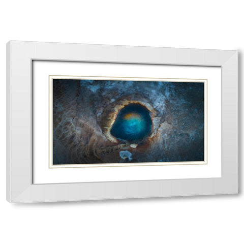 The Eye White Modern Wood Framed Art Print with Double Matting by De La, Javier