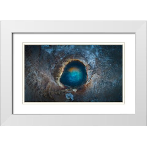 The Eye White Modern Wood Framed Art Print with Double Matting by De La, Javier