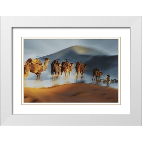 Caravane White Modern Wood Framed Art Print with Double Matting by Halperin, Gabrielle