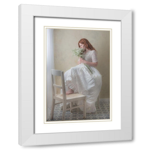 IsnT She Beautiful? White Modern Wood Framed Art Print with Double Matting by Franke, Ruth
