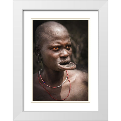 Labial Disc Family White Modern Wood Framed Art Print with Double Matting by Tianhuayu