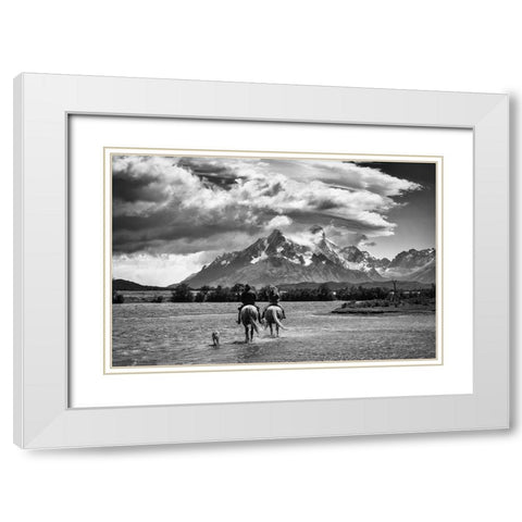 Destination White Modern Wood Framed Art Print with Double Matting by Groleau, Michel