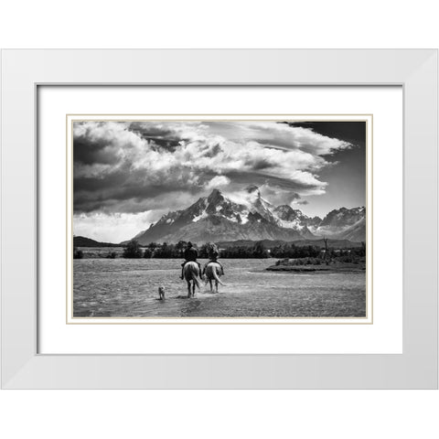 Destination White Modern Wood Framed Art Print with Double Matting by Groleau, Michel